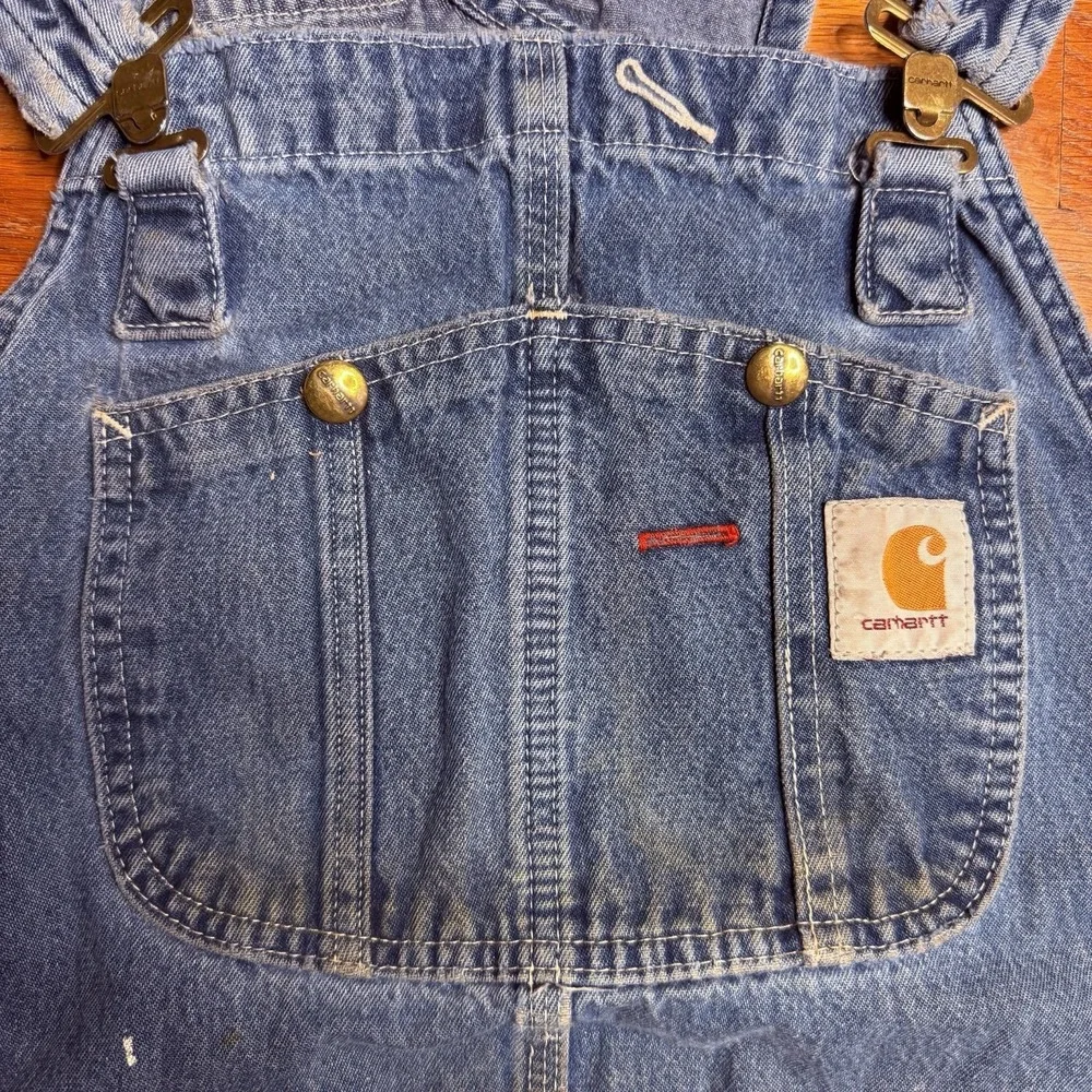 Carhartt Overalls Men's 38x34 Blue Denim Carpenter Bib Workwear Cotton R07 DST